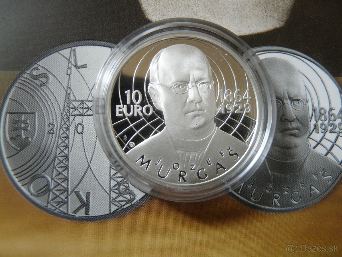 10€ 2014 Murgaš proof, 10€ 2017 Timrava proof