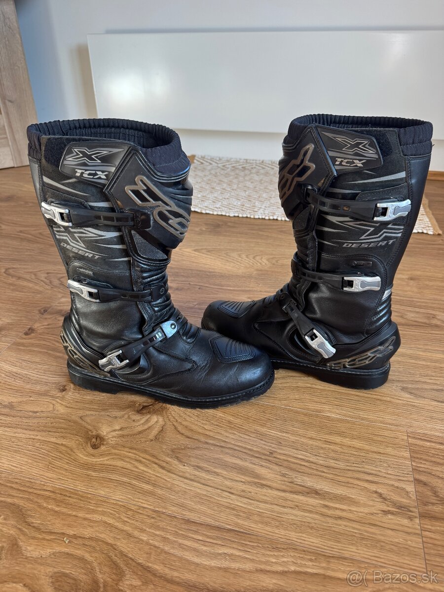 Topánky na motorku goratex TCX X-DESERT GTX čierne veľ. 45