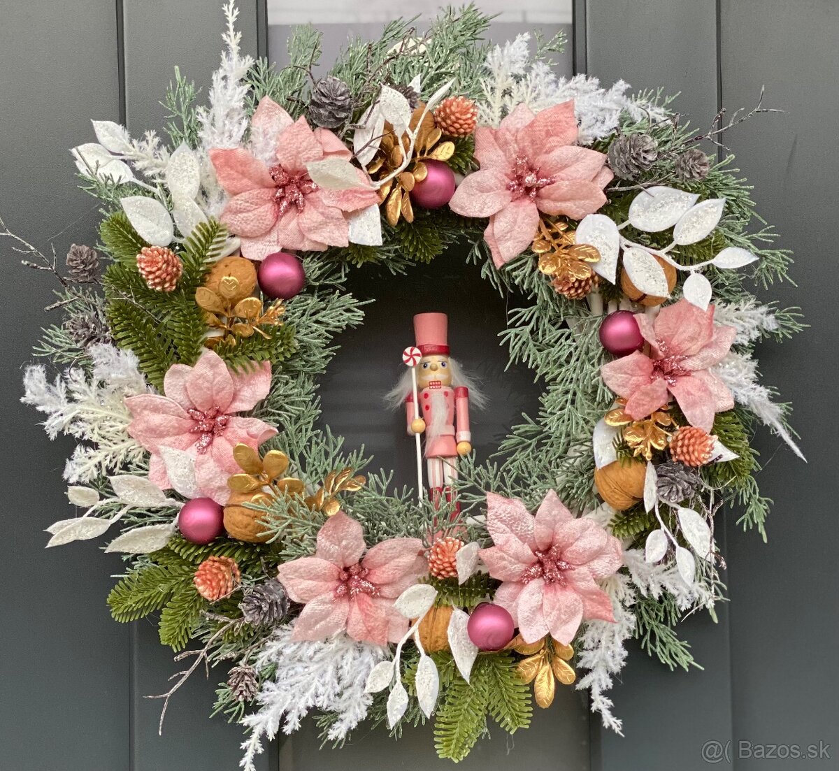 Vianočný veniec L 38cm  na dvere venček dekor Vianoce