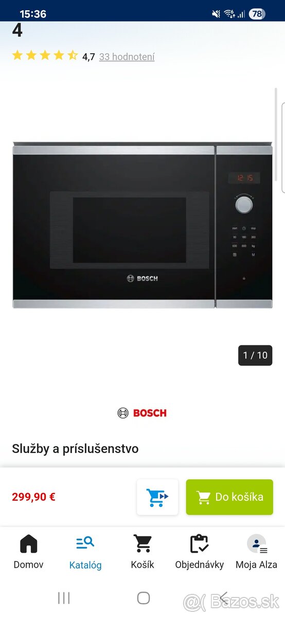 Vstavaná mikrovlnka bosch