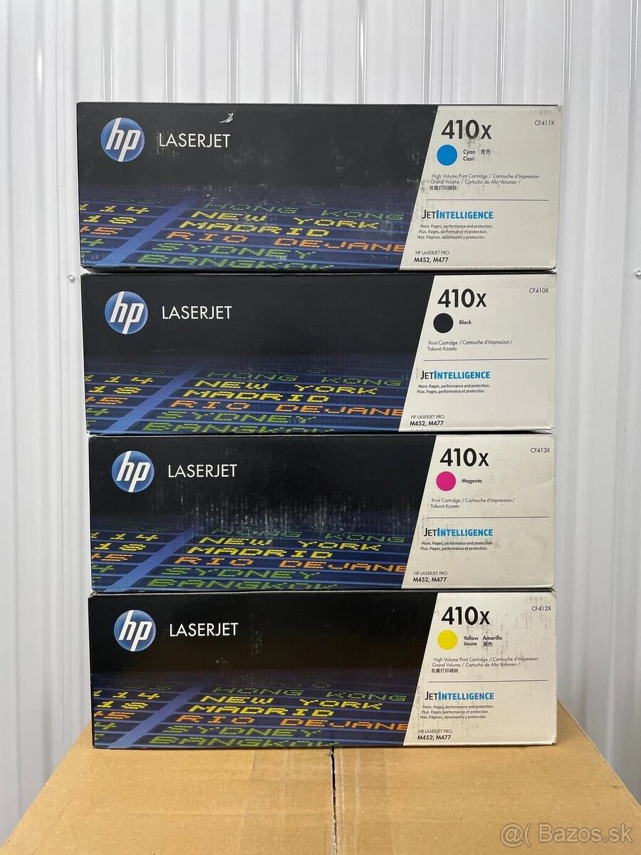 Sada 4 ks nových tonerů HP 410X s dokladem