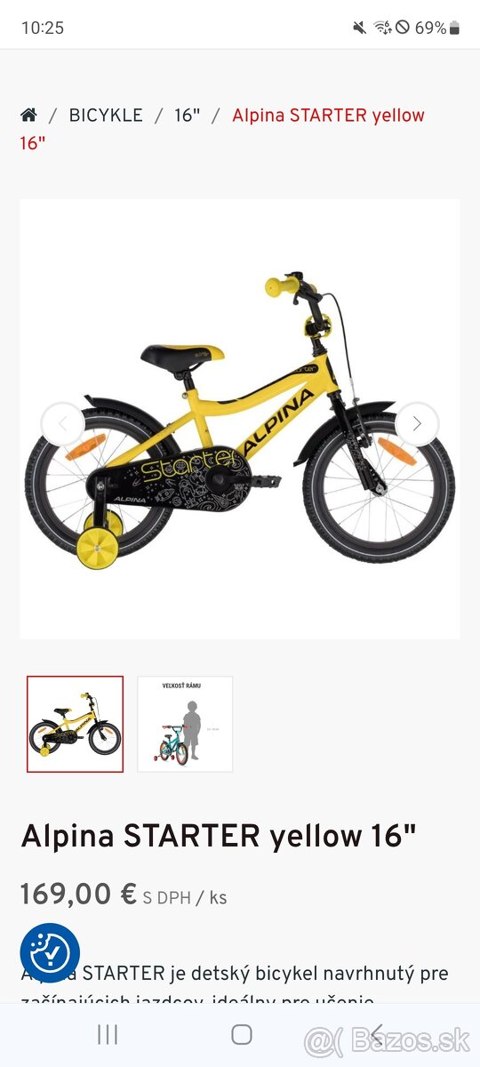 Kellys ALPINA STARTER 16 detský bicykel