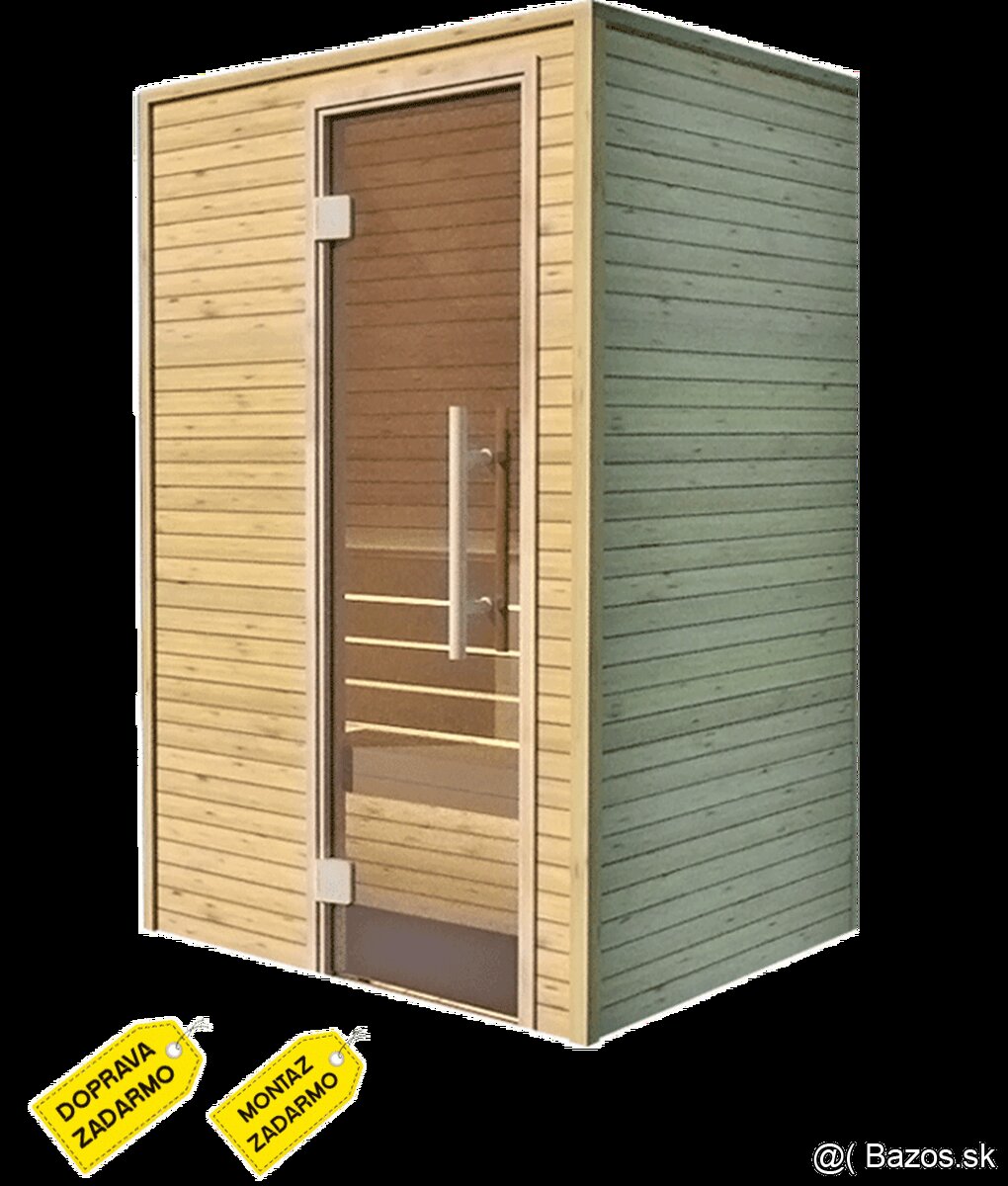 Interiérová fínska sauna 180x110cm (smrek/abachi)