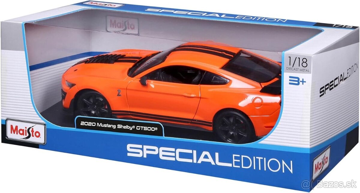 Maisto Ford Mustang Shelby GT500 oranžovo čierna 2020 1:18
