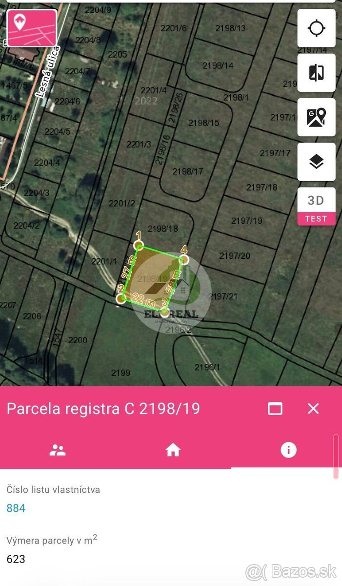 19. Pozemok 623 m2 v Novej Lesnej