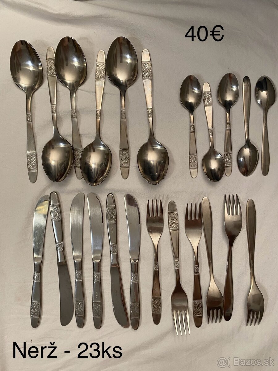 REZERVOVANE Starý príbor Nerž - 23ks