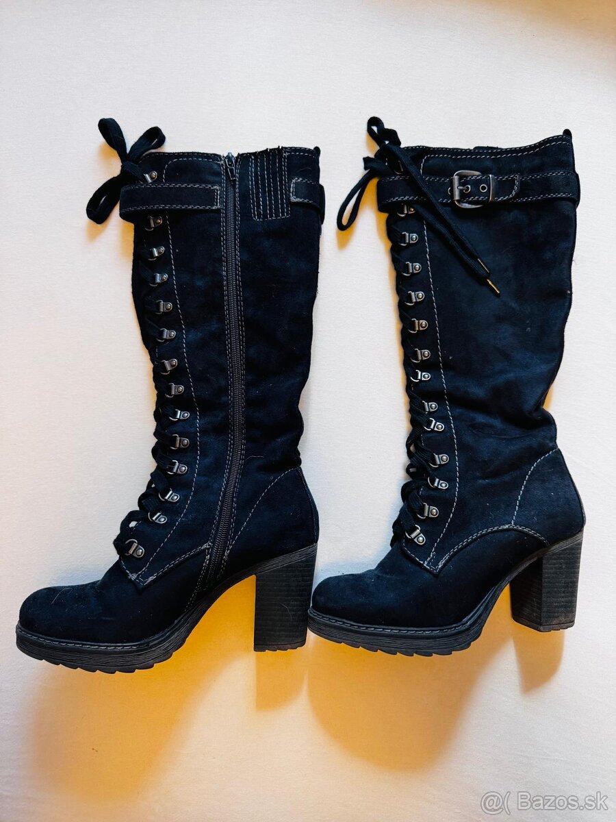 Semišové čižmy, číslo 38