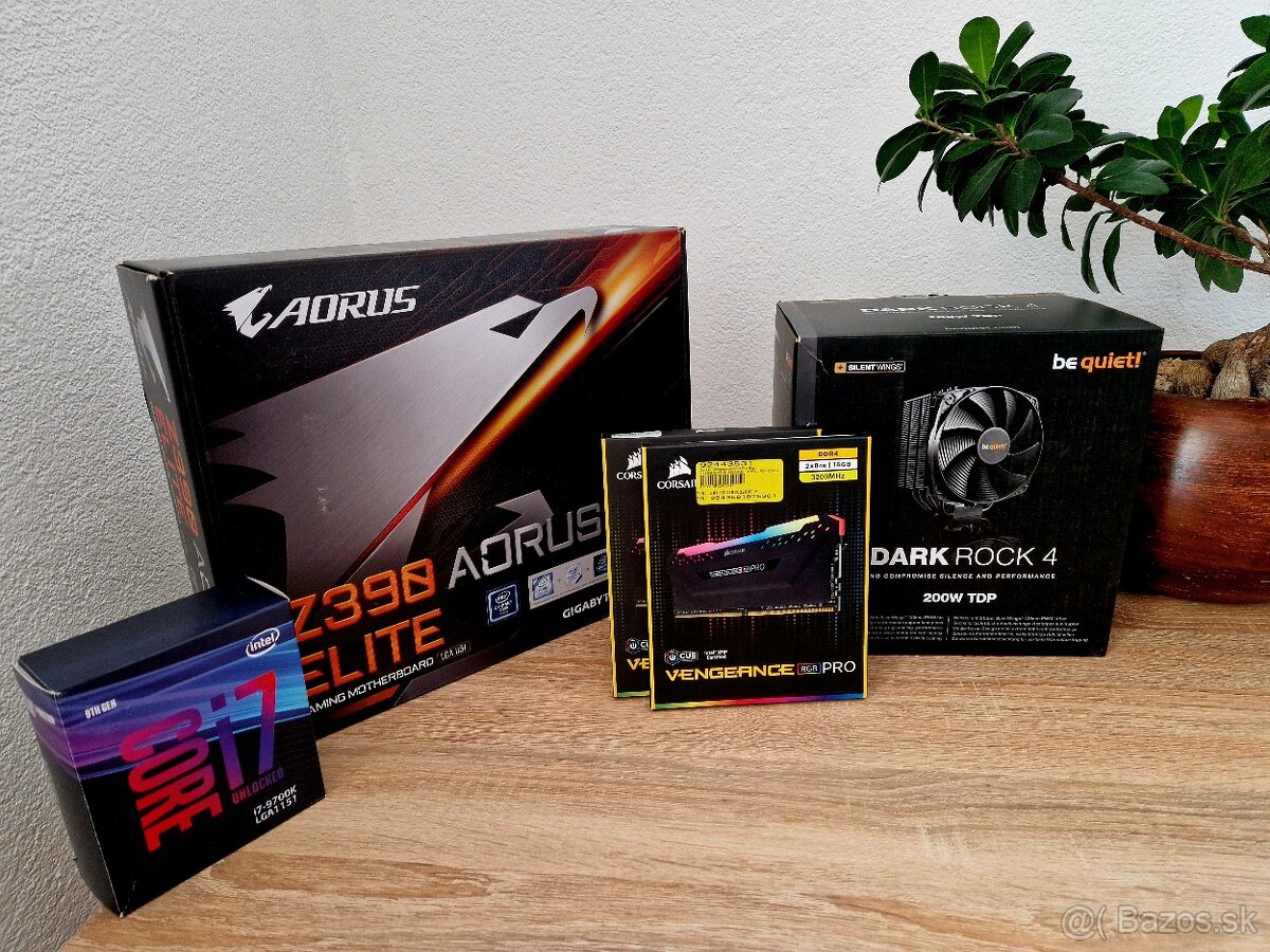 9700k+z390 aorus +32gb vengeance p7ro + bequiet Dark rock 4