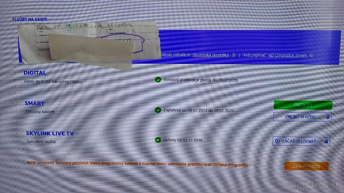 Satelit. prijímače SKYLINK, balík SMART,2ks,parabola,káble