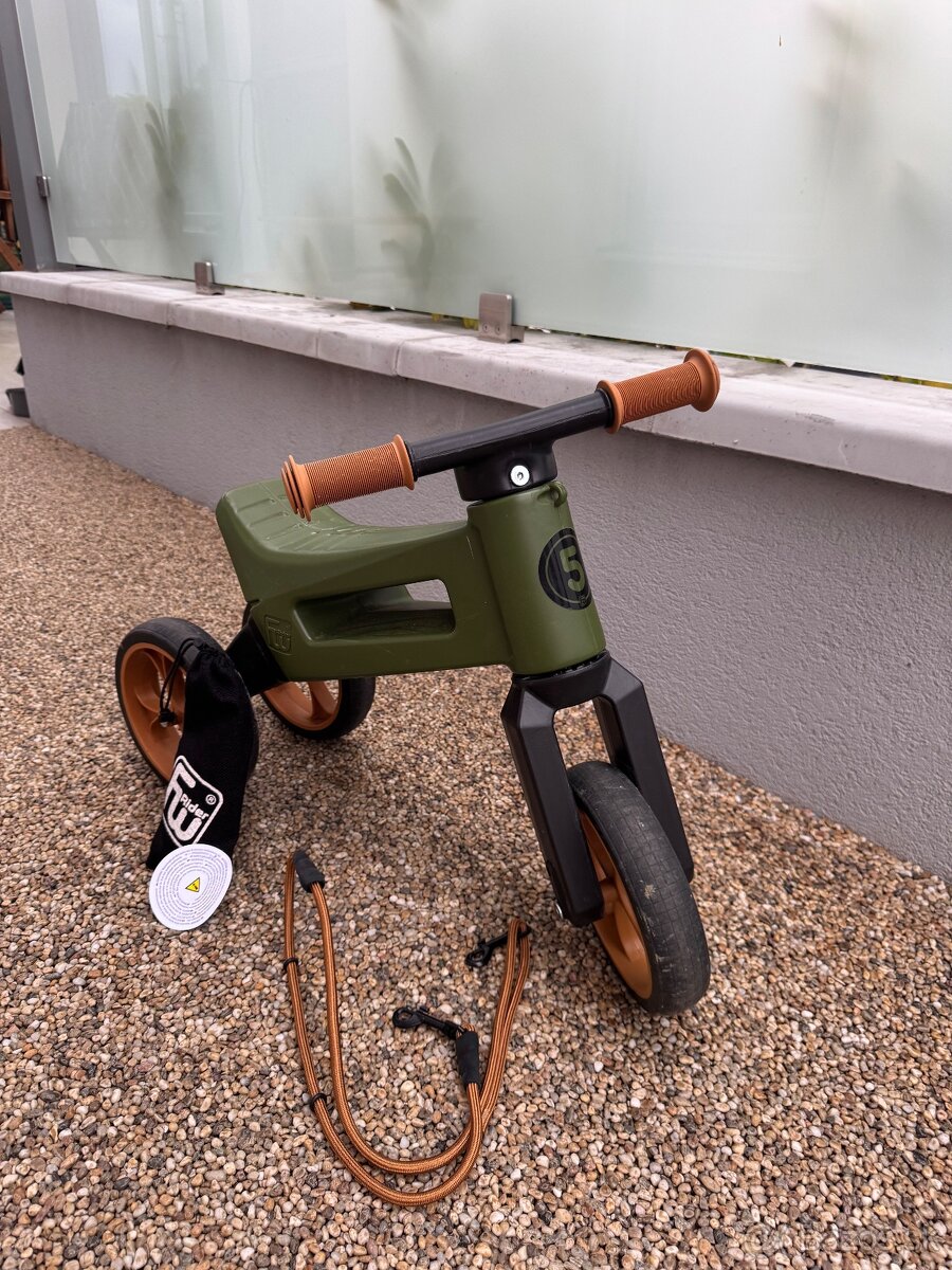 Funny Wheels Rider SuperSport khaki/hnedé 2 v 1