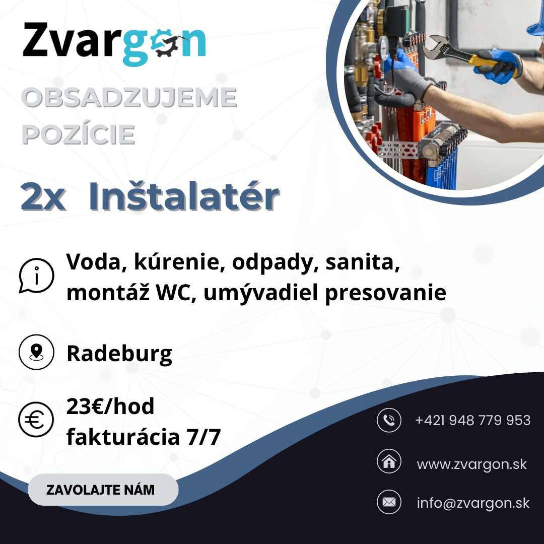 2x Inštalatér, splatnosť 7/7