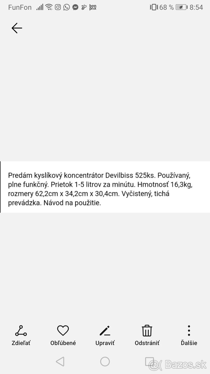 Kyslikový koncentrát Devilbiss 525
