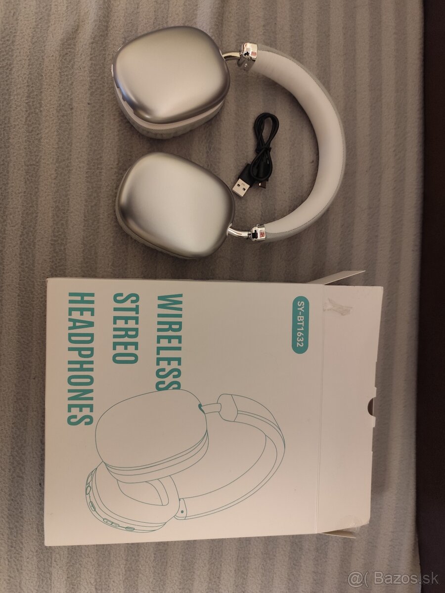 Bluetooth strieborné slúchadlá SY-BT1632 nové