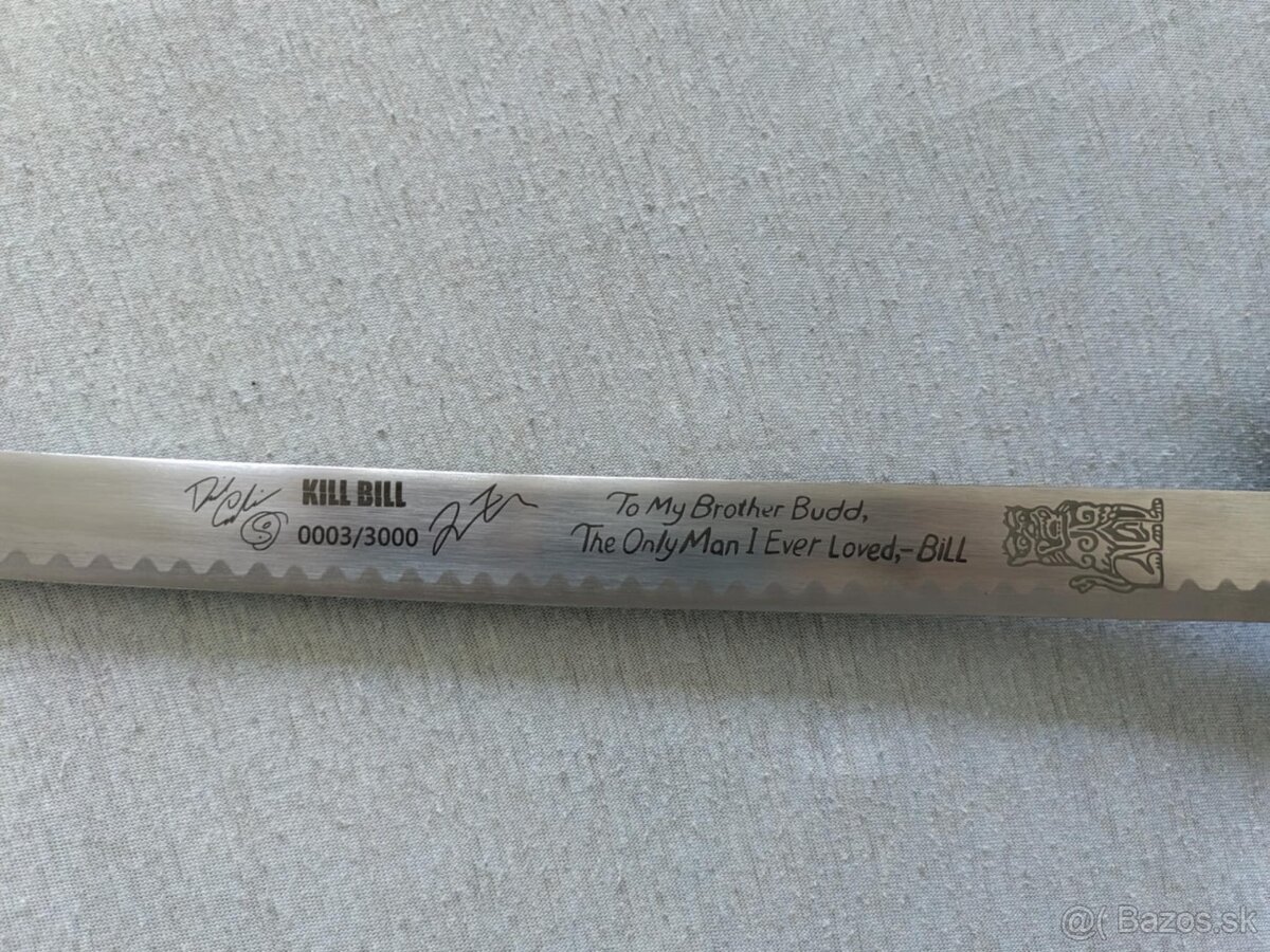 Katana HATTORI HANZO KILL BILL - replika +podpisy Tarantino