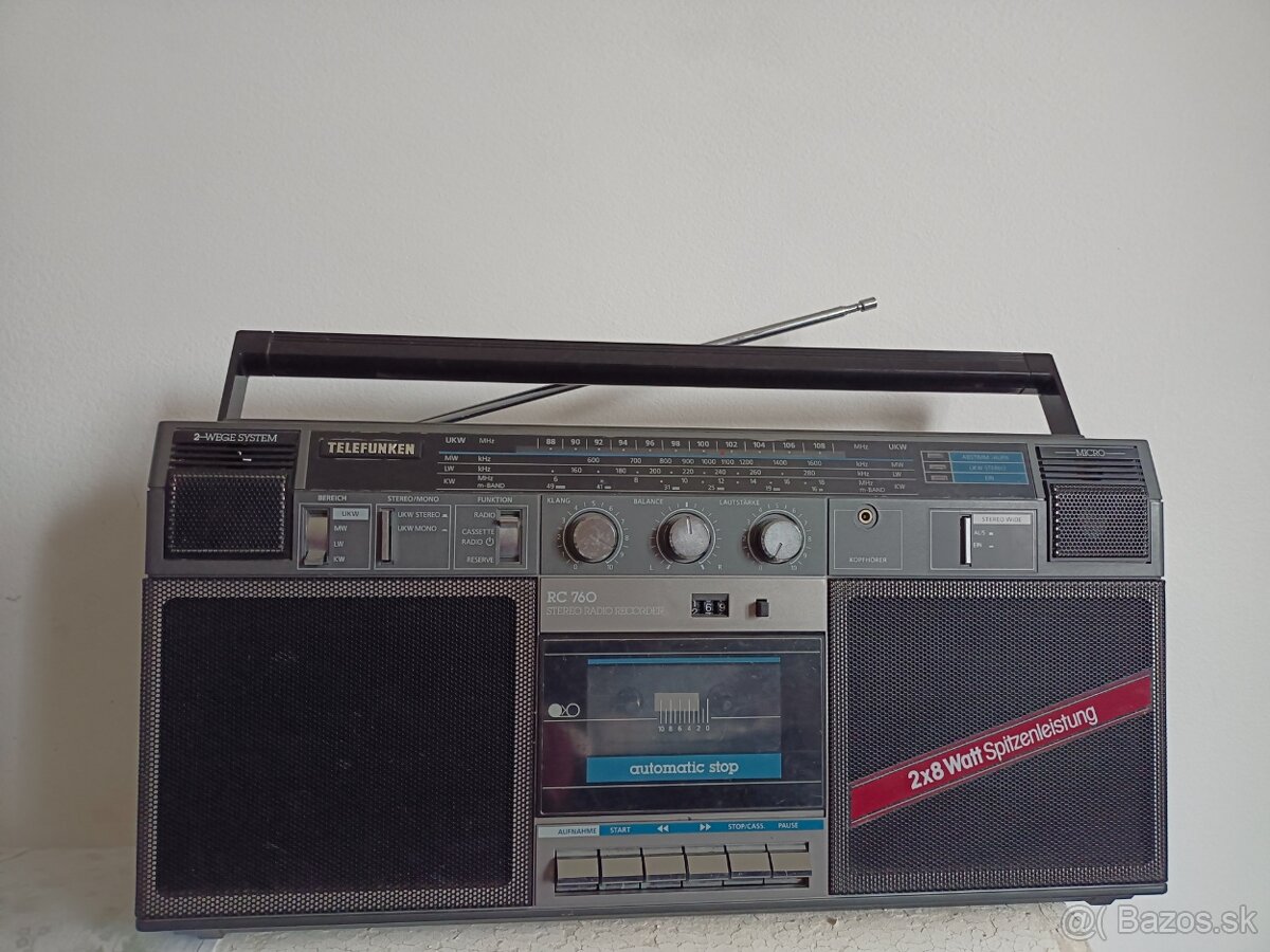 Telefunken RC760 radiomagnetofon retro kazeťák