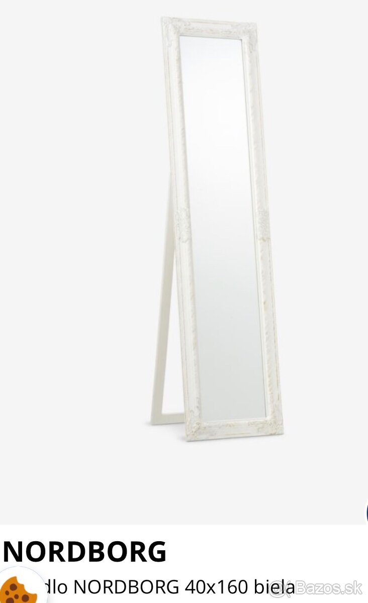 Zrkadlo NORDBORG 40x160 biela