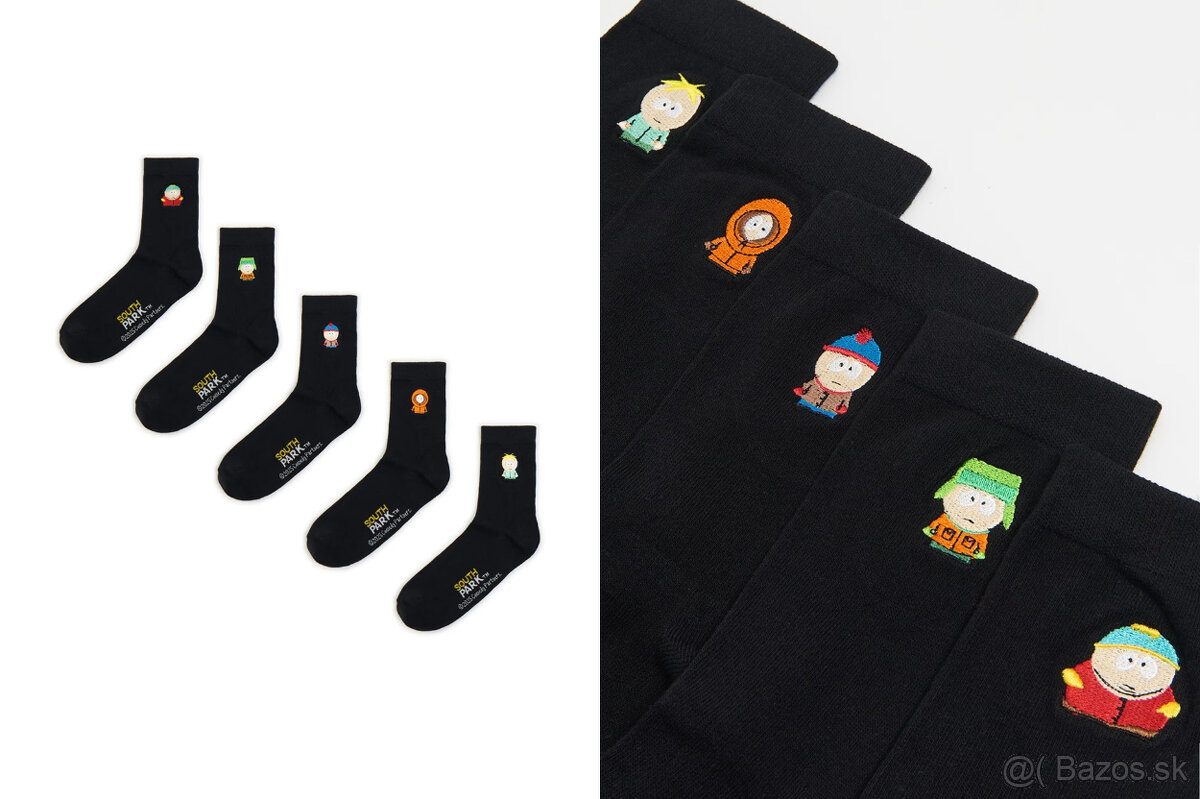 Ponožky South Park, The Simpsons, Pokémon, Rick and Morty