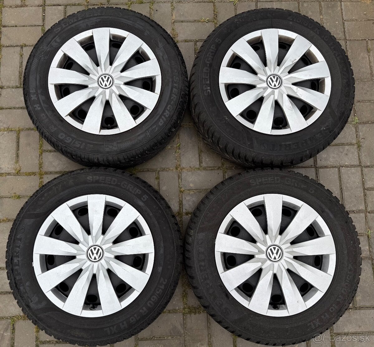 Zimná sada 5x112 r16 VW group 215/60 r16 99H + ORIG PUKLICE