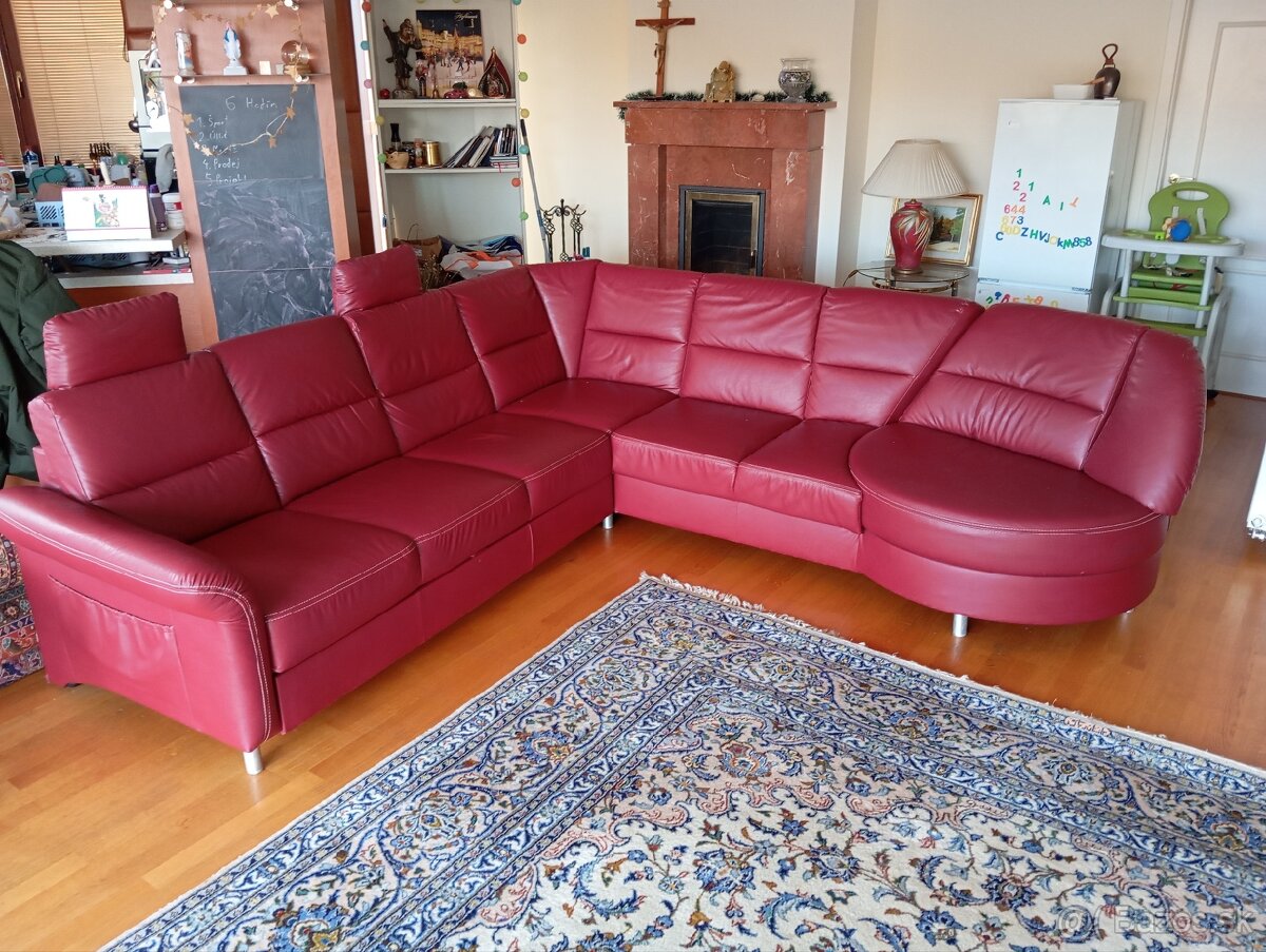 Luxusná kožená rohová sedačka