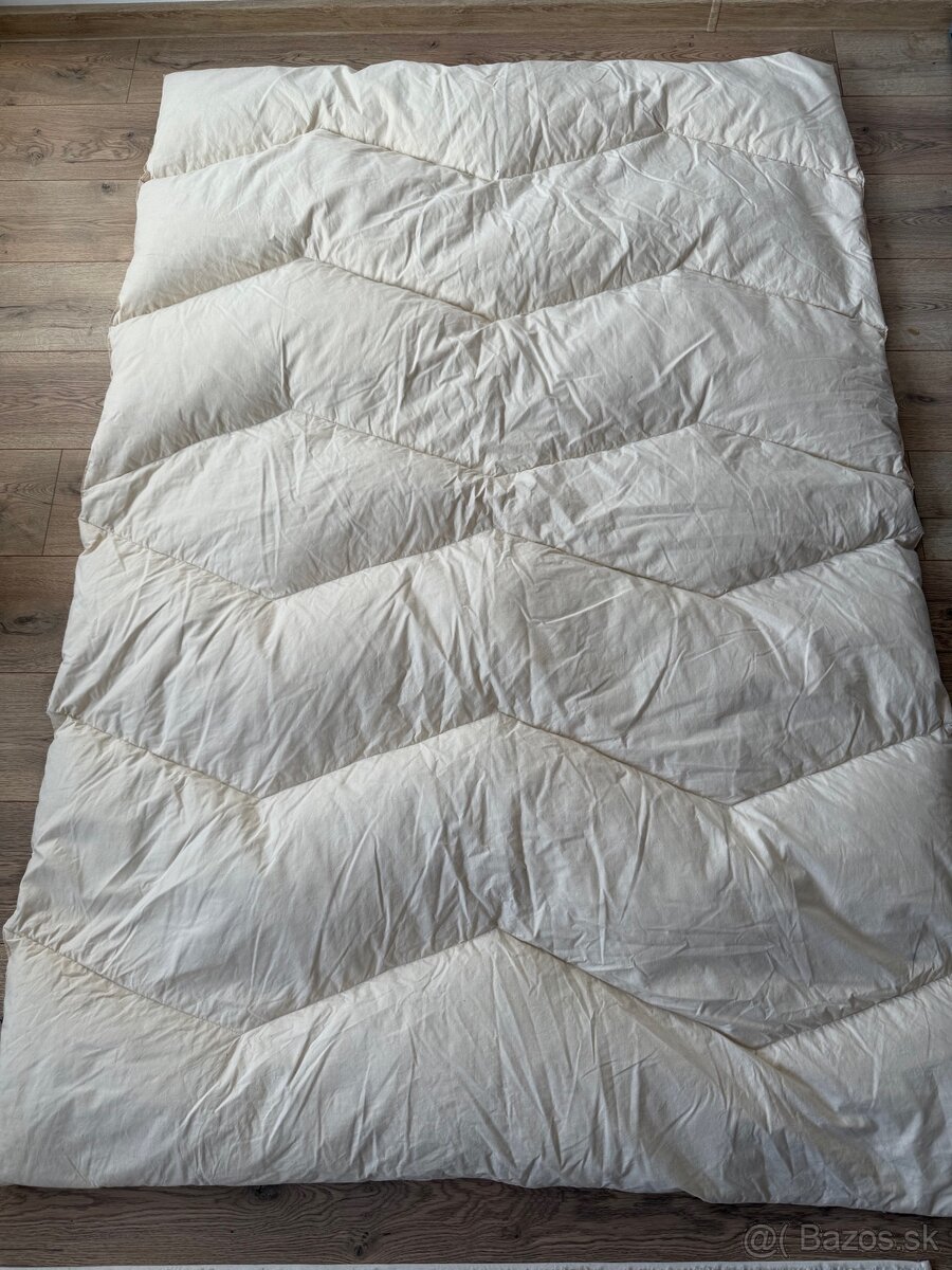 2× páperový paplón, ručná výroba z nesekaného páperia