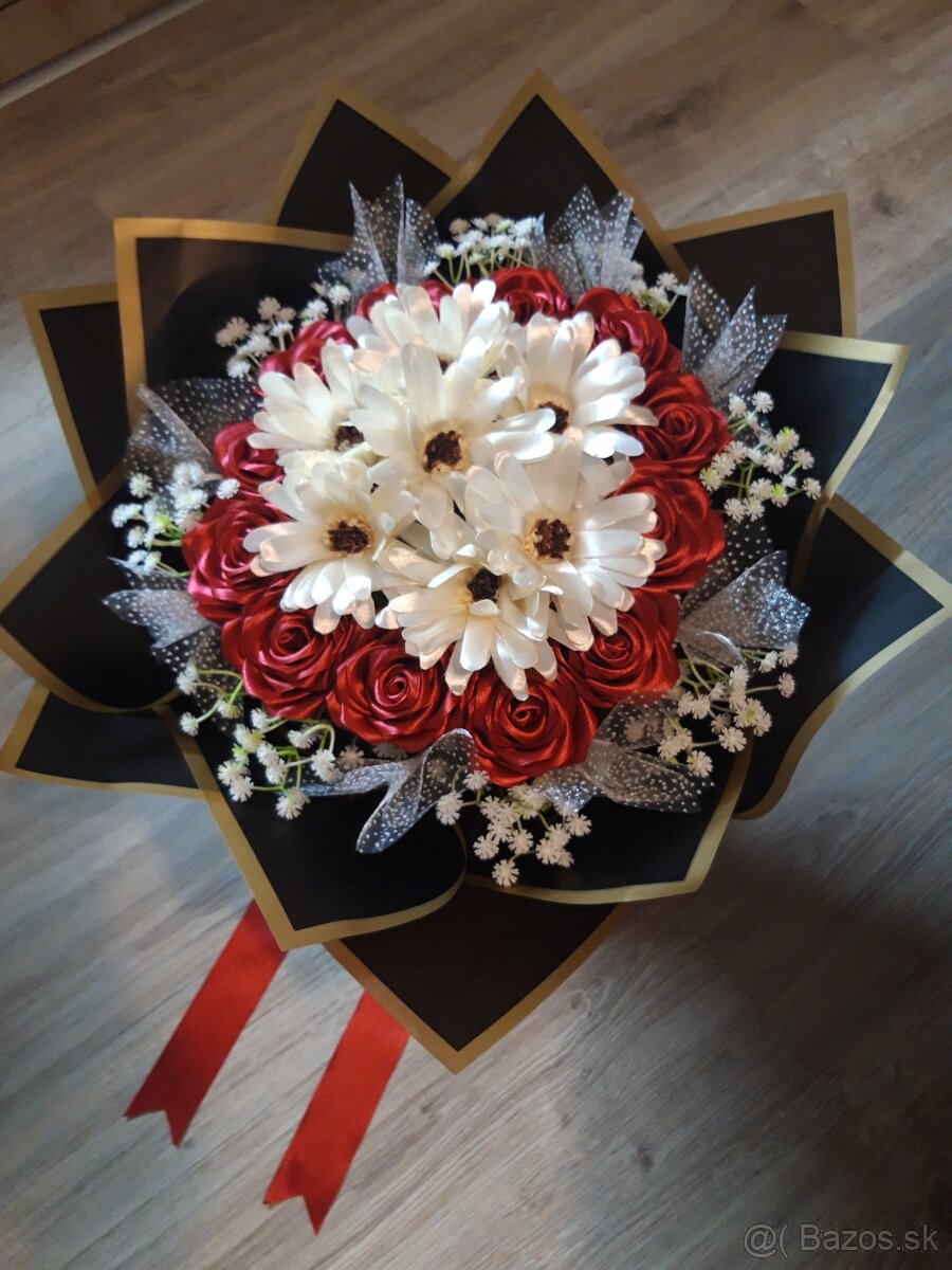 Kytice zo saténových 🌹🌼