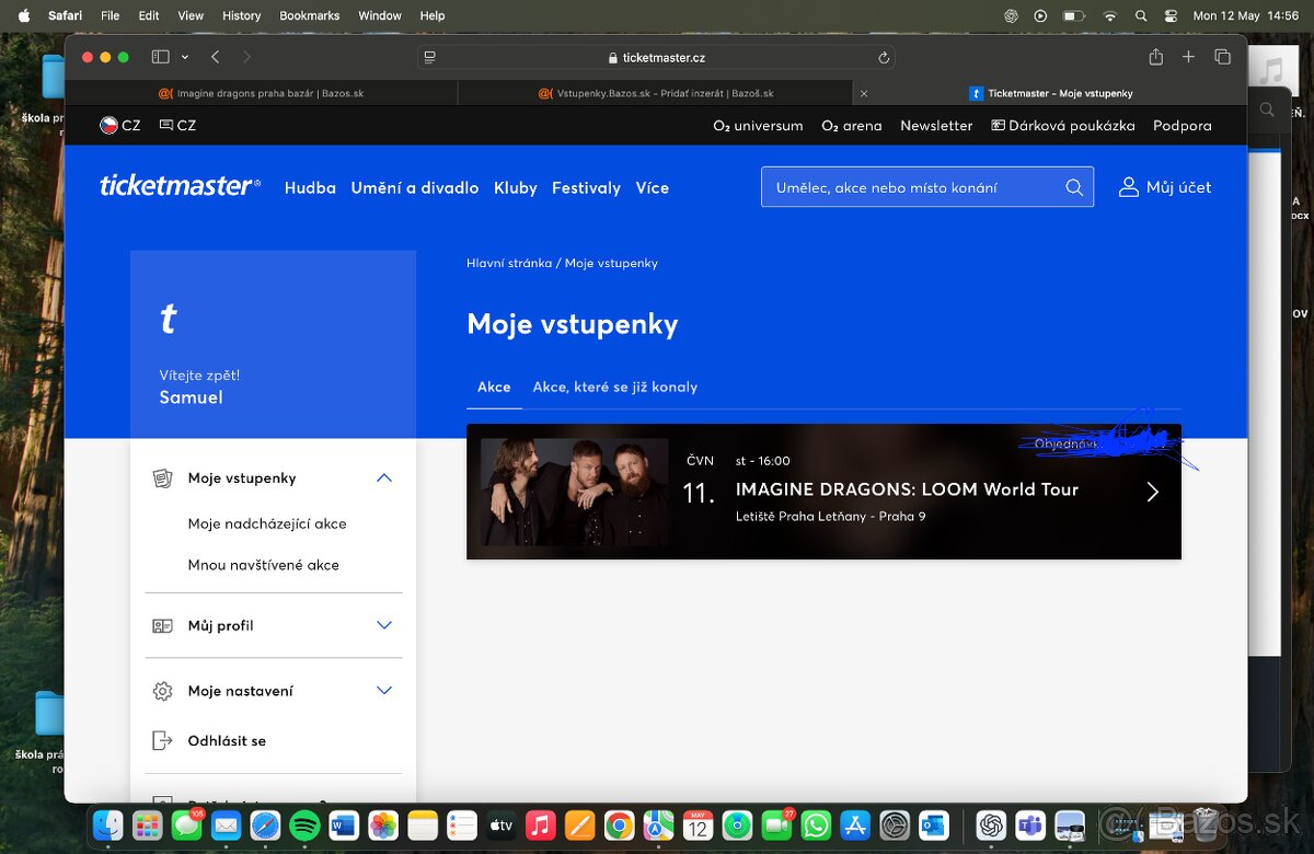 2x lístok na Imagine Dragons Praha Letňany 11.6.2025.