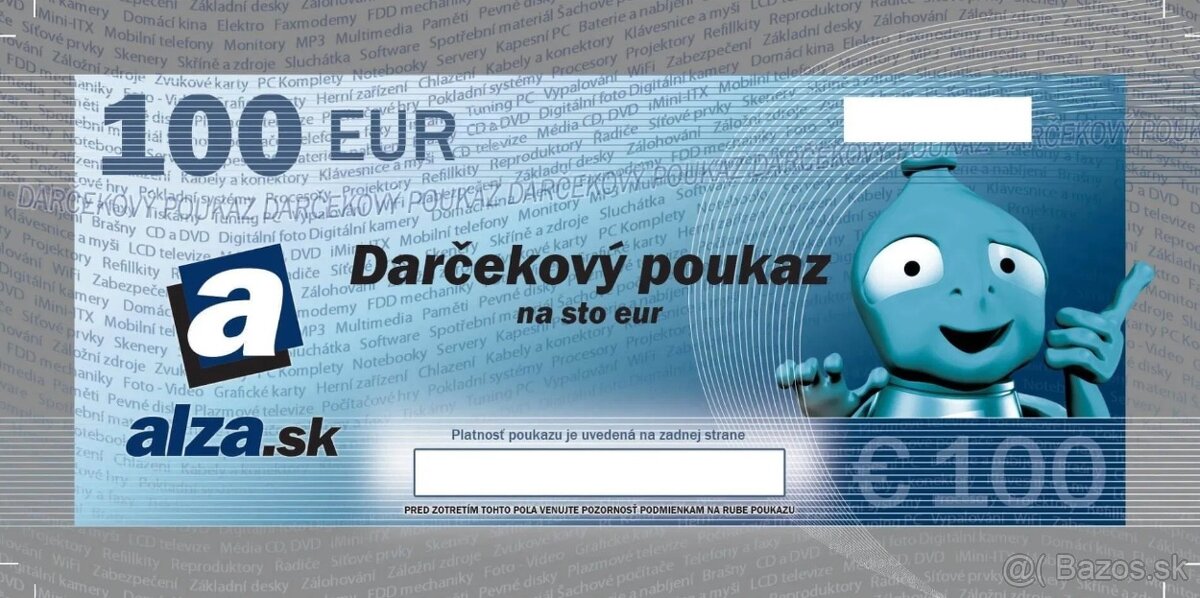 100€ poukaz do ALZY v elektronickej podobe