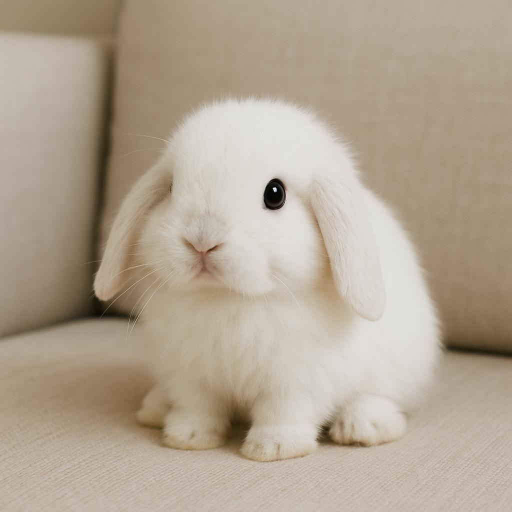 Minilop biele mláďatká