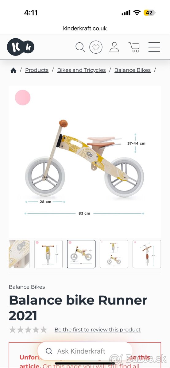 Odrážadlo Kinderkraft Runner Nature