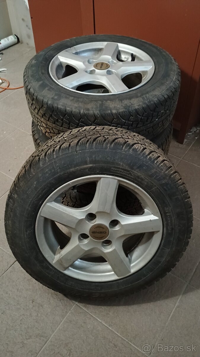 ZIMNÉ PNEU M+S 185/65 R14 PNEU VRANIK + HLINÍKOVÉ DISKY ENZO