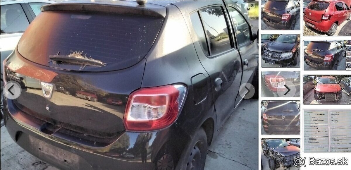 DACIA SANDERO 1.2 2014 predám DVERE, MOTOR D4FF7, PREVODOVKA