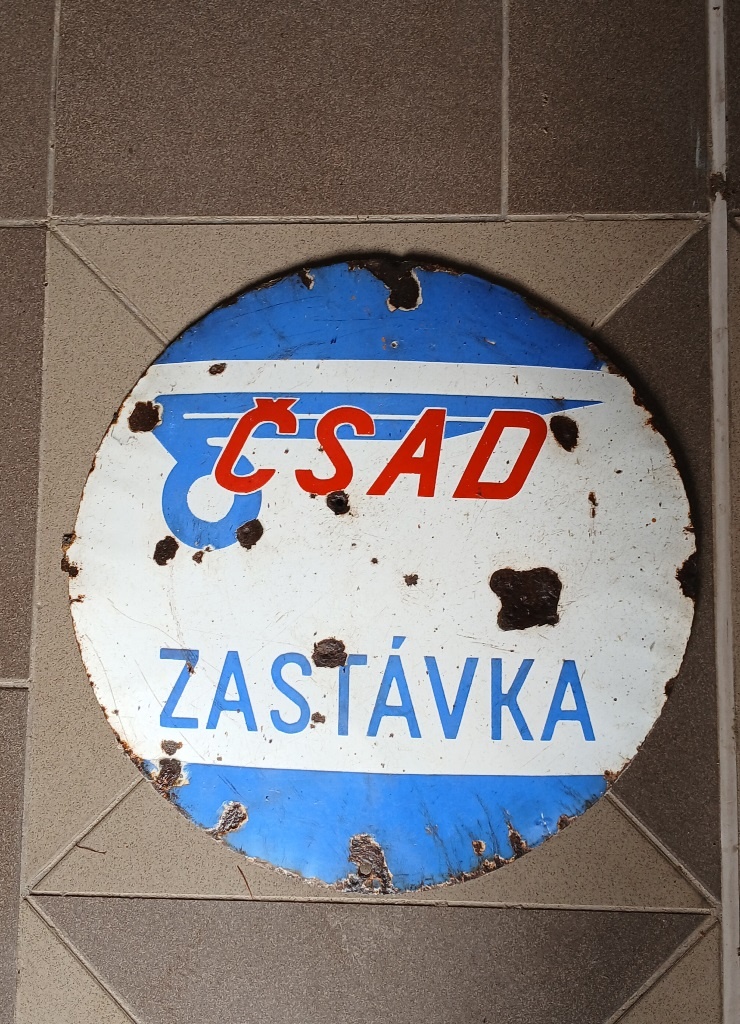 Smaltovaná tabuľa - zástavka ČSAD