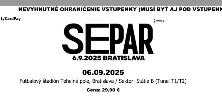 Koncert Separa, Futbalový štadión