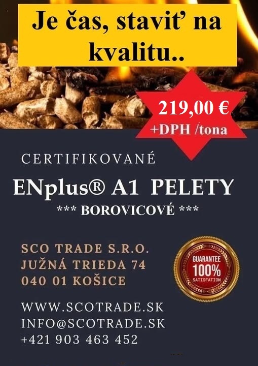 kamiónové dodávky - Certifikované ENplus® A1 pelety