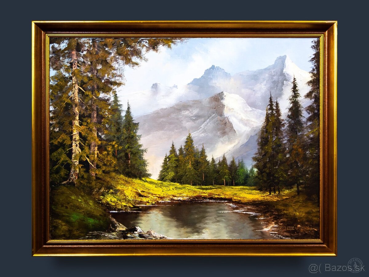 Horská krajina, Beifl , olej na plátne, 880 × 680 mm