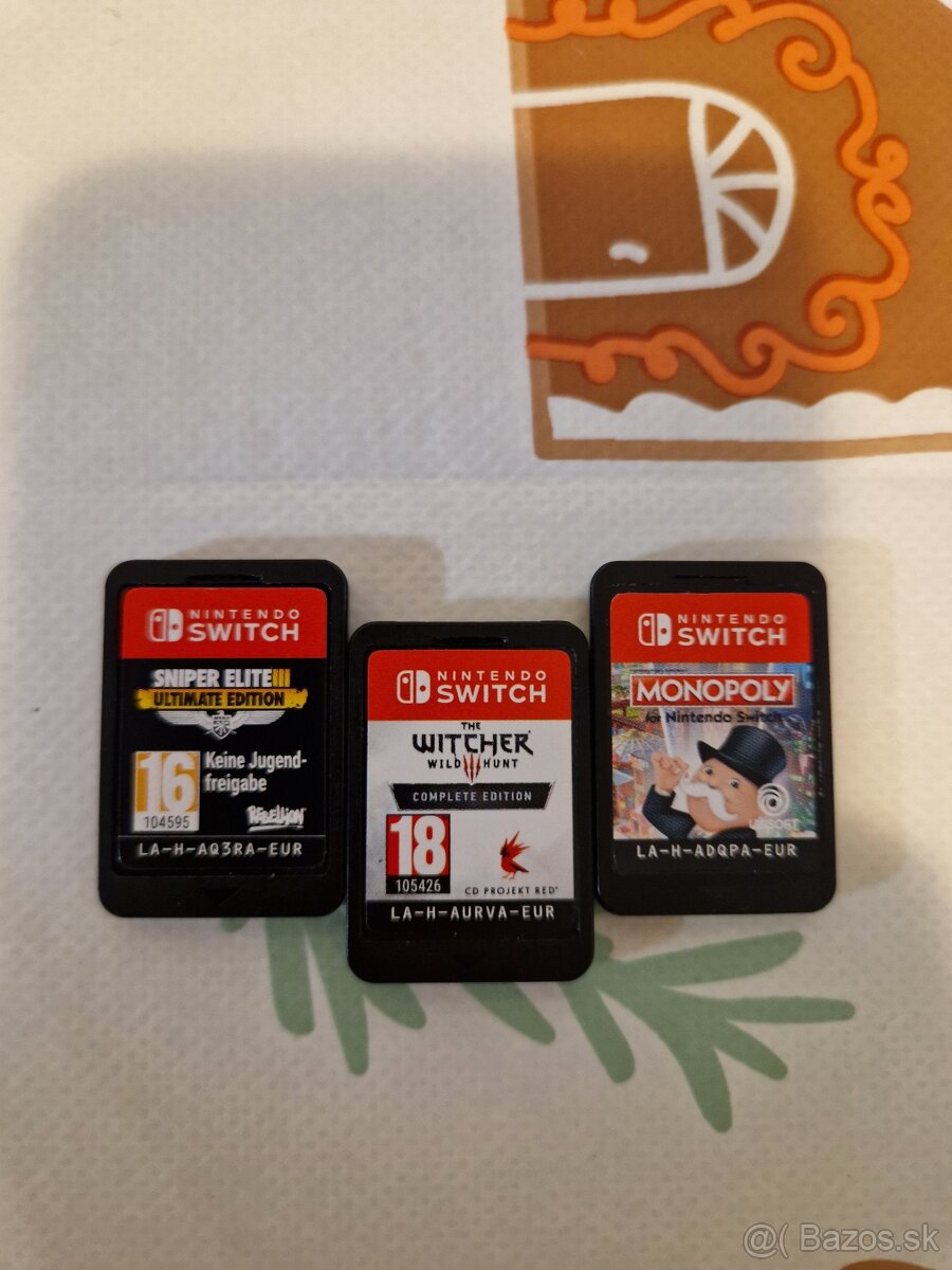 Nintendo Switch hry – Witcher 3, Sniper Elite 3, Monopoly