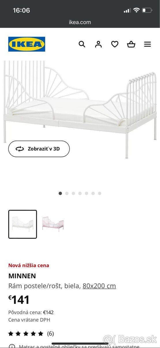 postel IKEA roztahovacie 140-170-200cm