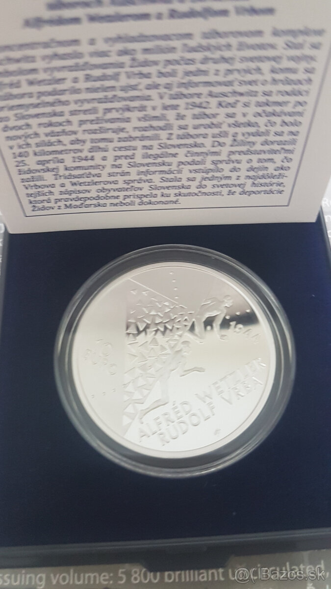 Strieborná pamätná minca 10 € Auschwitz Birkenau proof 2024
