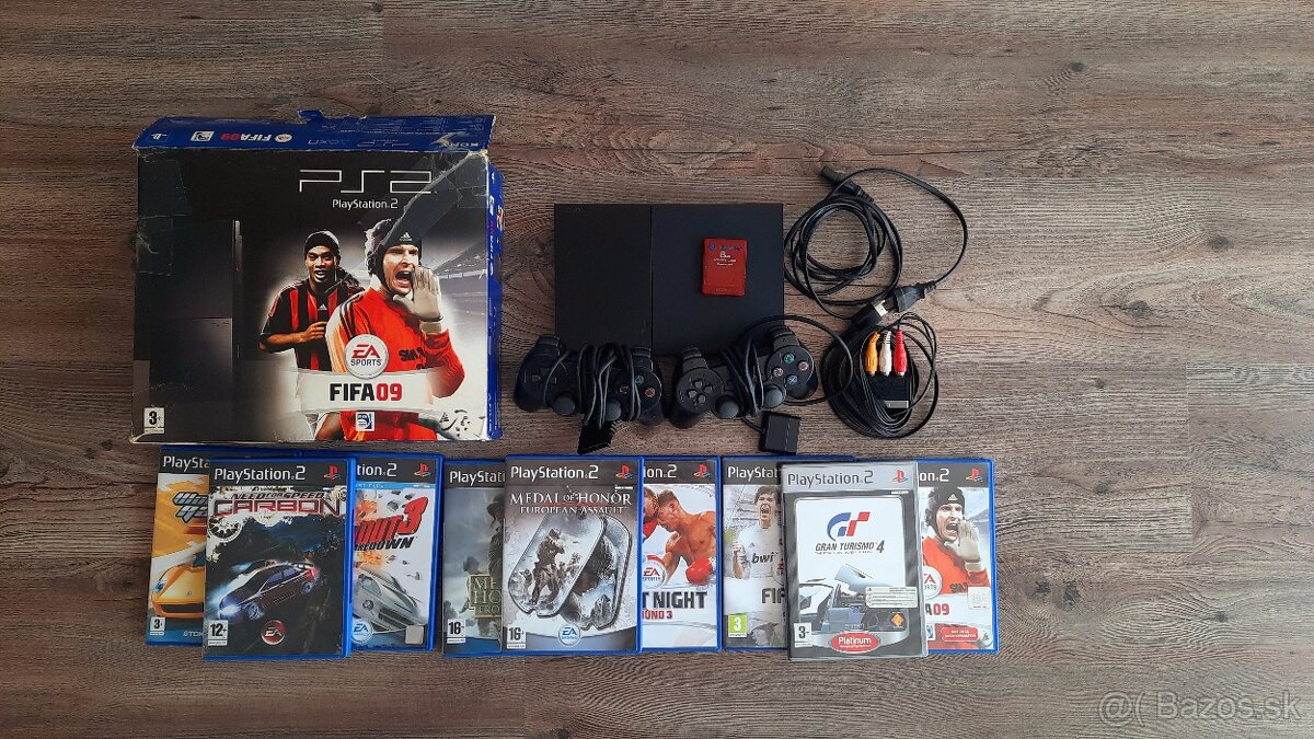PlayStation 2 Slim SCPH-90004 edícia FIFA + 2x ovládače