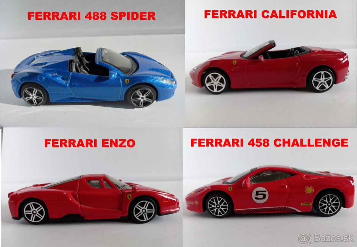 BBURAGO - FERRARI 1:43 - KOVOVÉ MODELY-POZRI DETAILNÉ FOTO