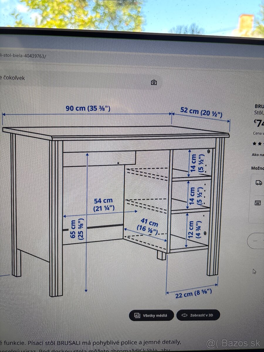 Školský písací stol BRUSALI IKEA