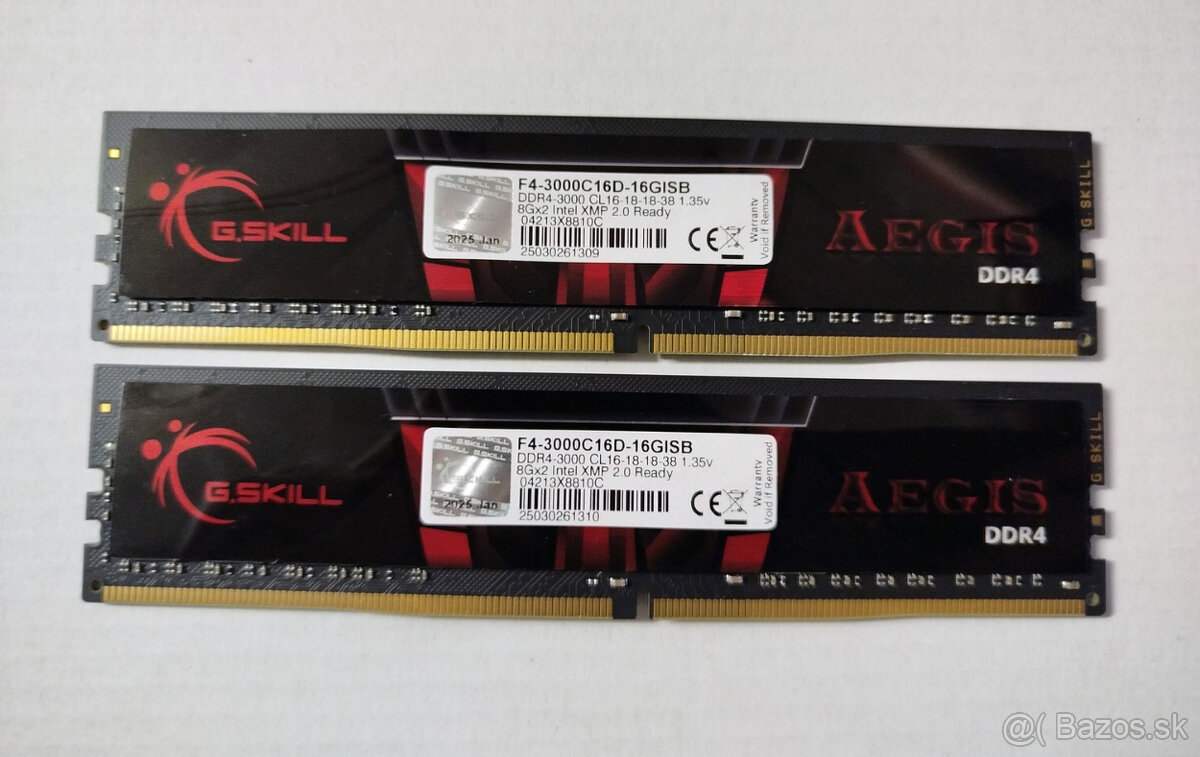 DDR4 16GB /2x 8GB/ 3000MHz G.Skill AEGIS 2025