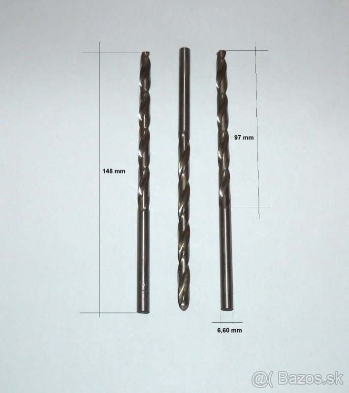Vrták 6,6 mm s válcovou stopkou, dlouhý HSS, PN 2916