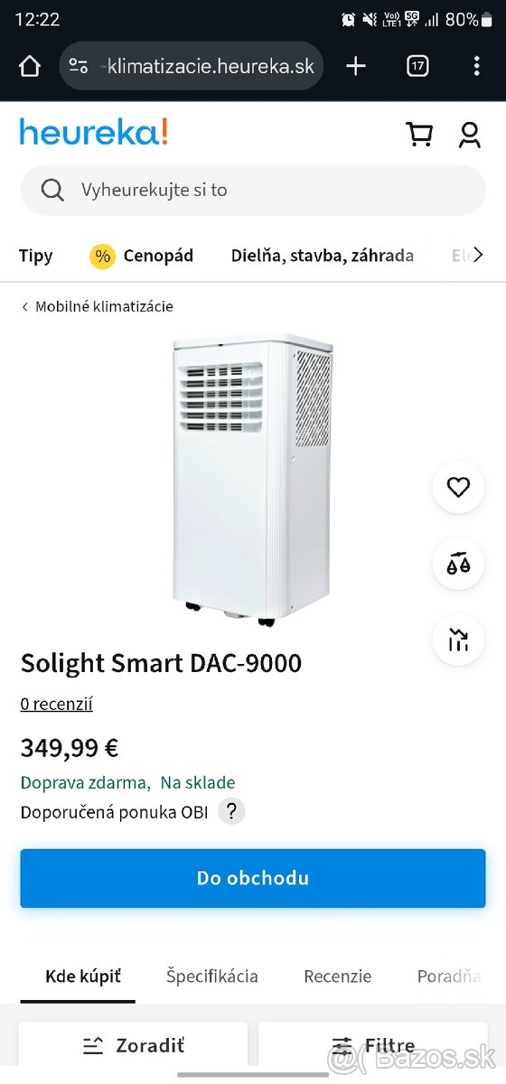 Mobilná klimatizácia Solight Smart DAC-9000