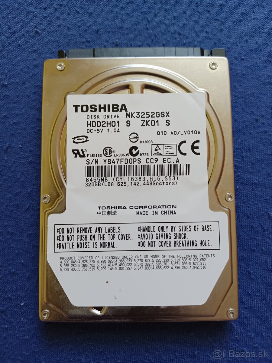 Toshiba 2,5 hdd 320GB