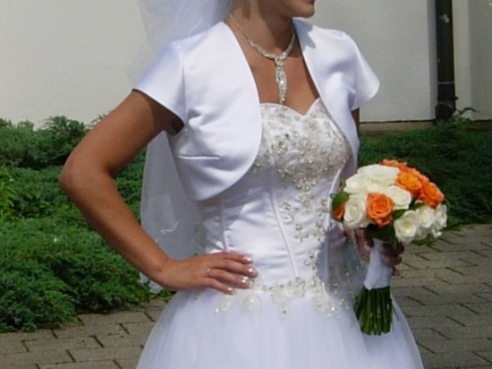 Svadobné šaty + bolerko (34-36)
