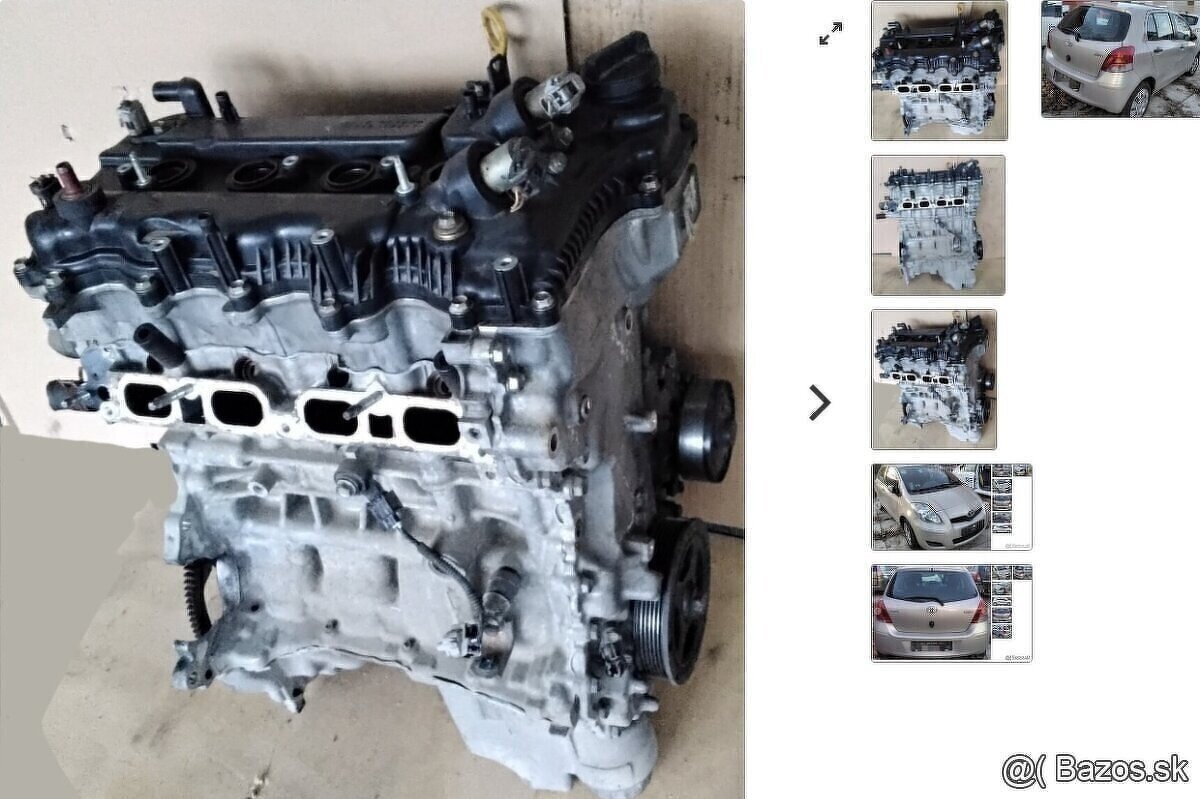 Toyota YARIS 1.3 VVTI 2010 PREDÁM Airbagy sada, Motor 1NR-FE