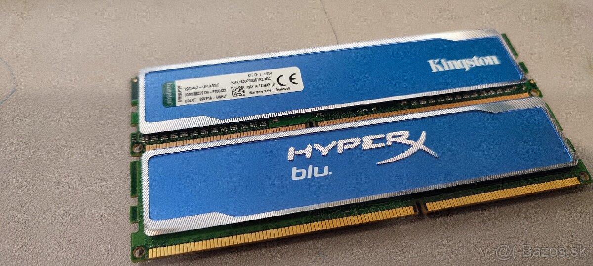 Kingston hyperx blu 2x 2 gb s chladicom DDR3