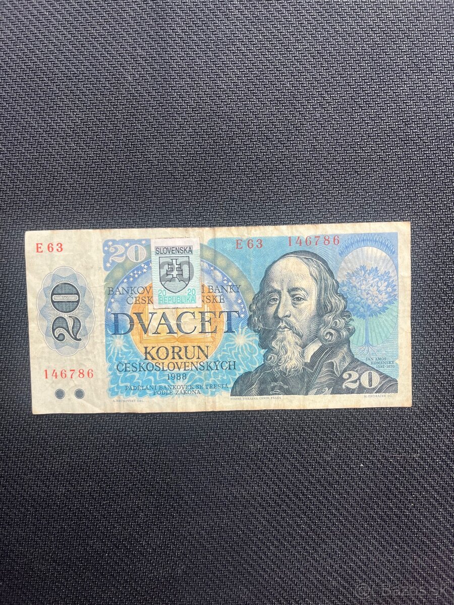 Originál 20kčs 1988