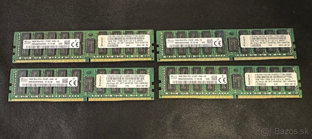 Serverové pamäte SKHynix 4x16GB PC4-2133P DDR4